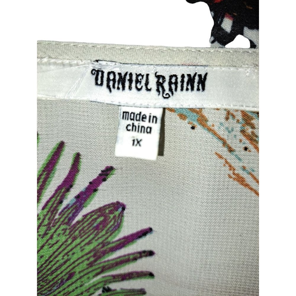 Daniel Rainn Chiffon Beige Multicolor Blouse Sz. … - image 3
